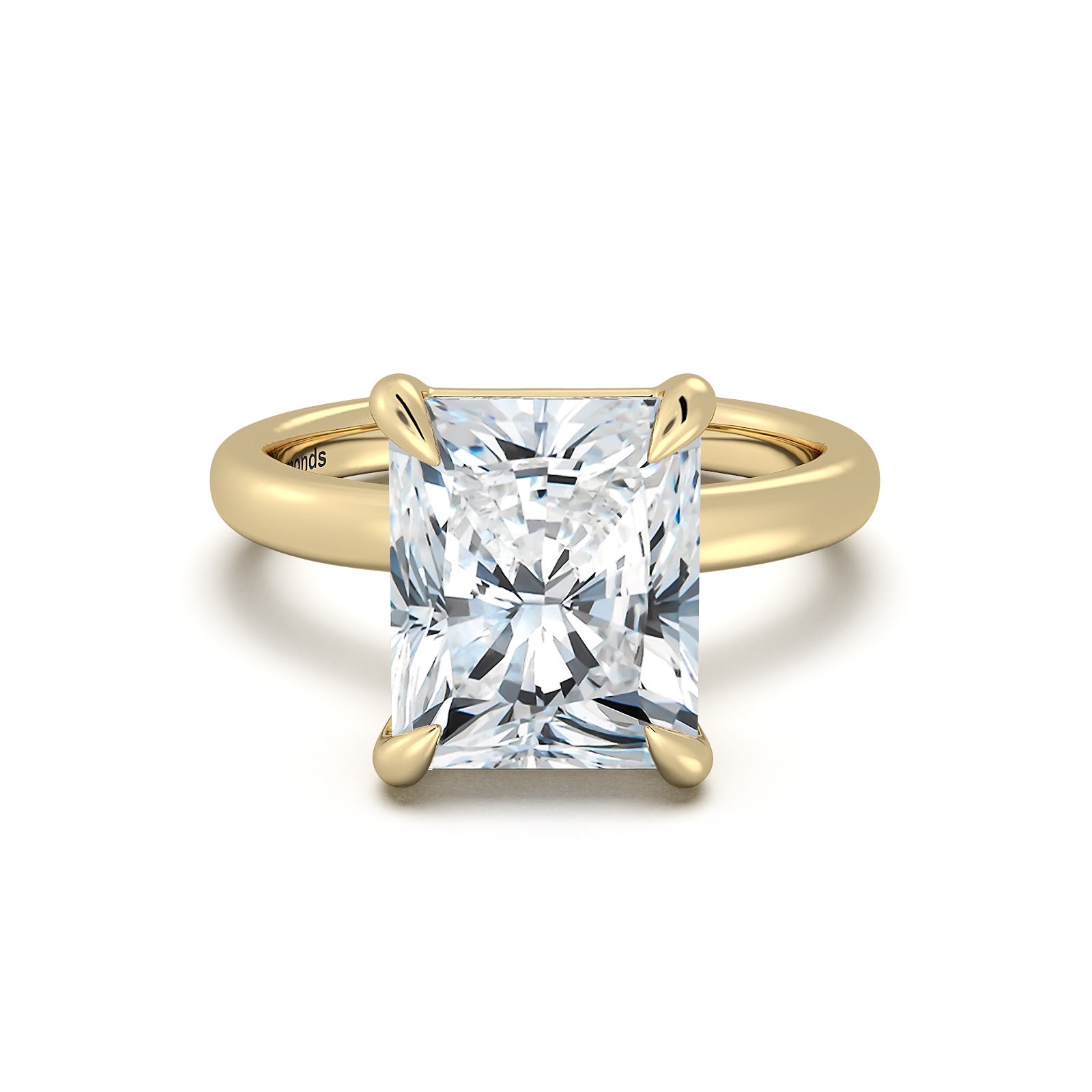Yellow Gold Radiant Diamond Engagement Ring with Solitaire Band | Waco Diamonds Is Located In Waco, TX | Central Texas' #1 Engagement Ring Store With Lifetime Warranty