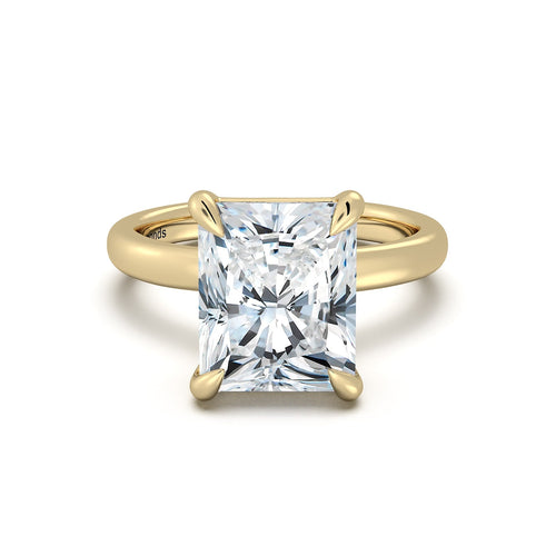 Load image 1 in gallery view. Yellow Gold Radiant Diamond Engagement Ring with Solitaire Band | Waco Diamonds Is Located In Waco, TX | Central Texas' #1 Engagement Ring Store With Lifetime Warranty
