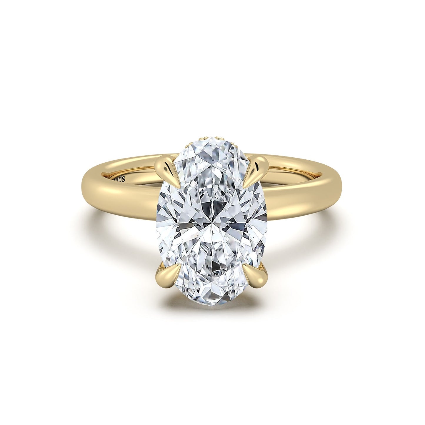 Yellow Gold Oval Diamond Engagement Ring with Solitaire Band | Waco Diamonds Is Located In Waco, TX | Central Texas' #1 Engagement Ring Store With Lifetime Warranty