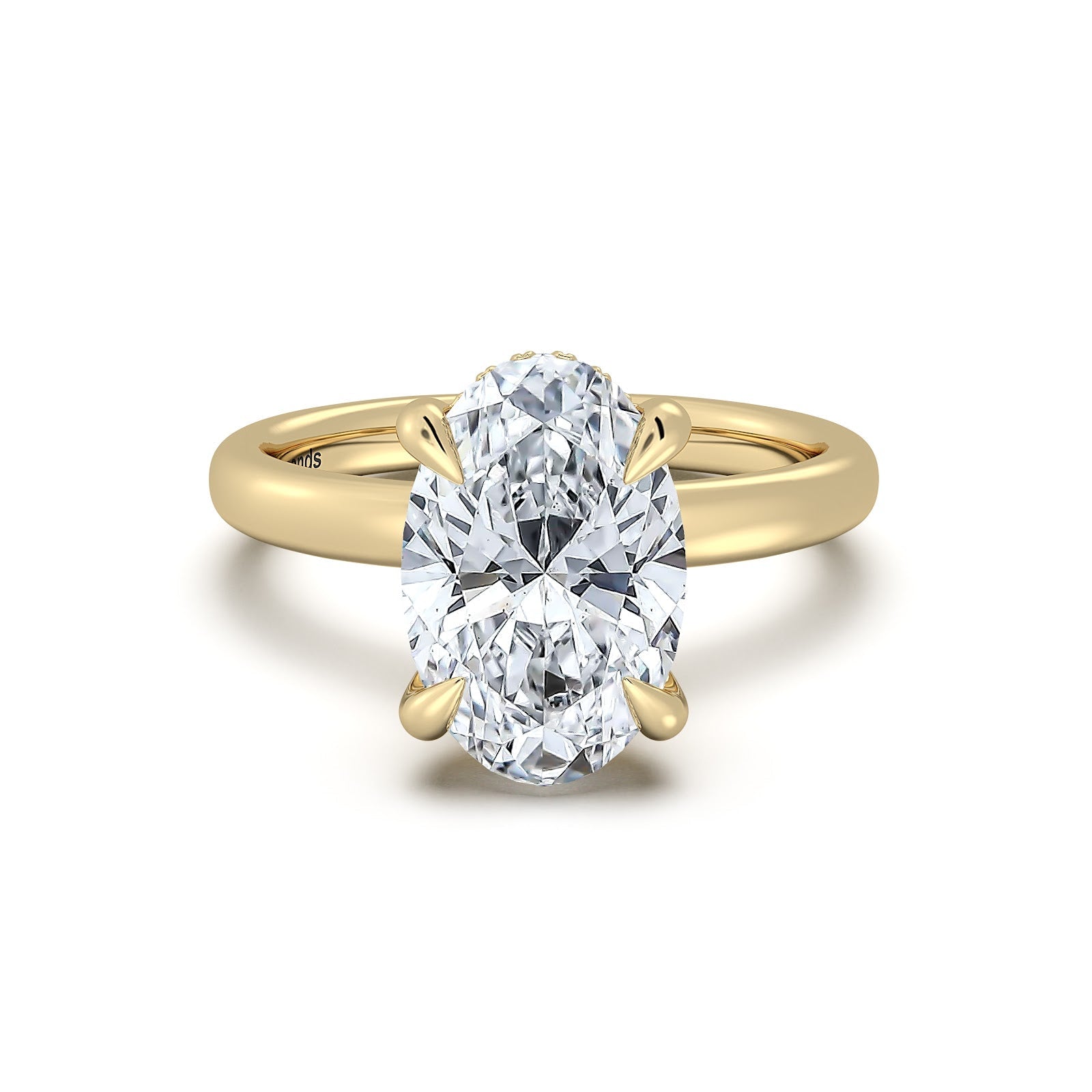 Yellow Gold Oval Diamond Engagement Ring with Solitaire Band | Waco Diamonds Is Located In Waco, TX | Central Texas' #1 Engagement Ring Store With Lifetime Warranty