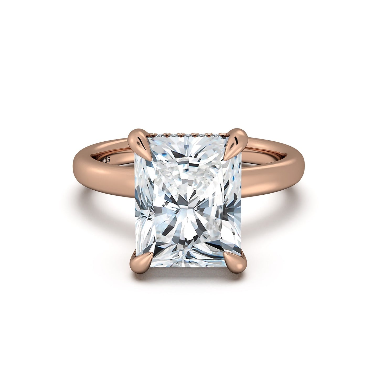 Rose Gold Radiant Diamond Engagement Ring with Solitaire Band | Waco Diamonds Is Located In Waco, TX | Central Texas' #1 Engagement Ring Store With Lifetime Warranty