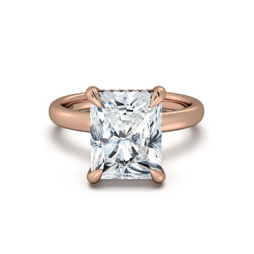 Load image 1 in gallery view. Rose Gold Radiant Diamond Engagement Ring with Solitaire Band | Waco Diamonds Is Located In Waco, TX | Central Texas' #1 Engagement Ring Store With Lifetime Warranty