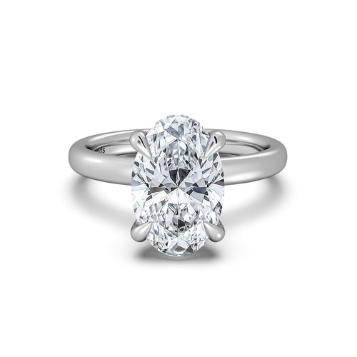Load image 1 in gallery view. White Gold Oval Diamond Engagement Ring with Solitaire Band | Waco Diamonds Is Located In Waco, TX | Central Texas' #1 Engagement Ring Store With Lifetime Warranty