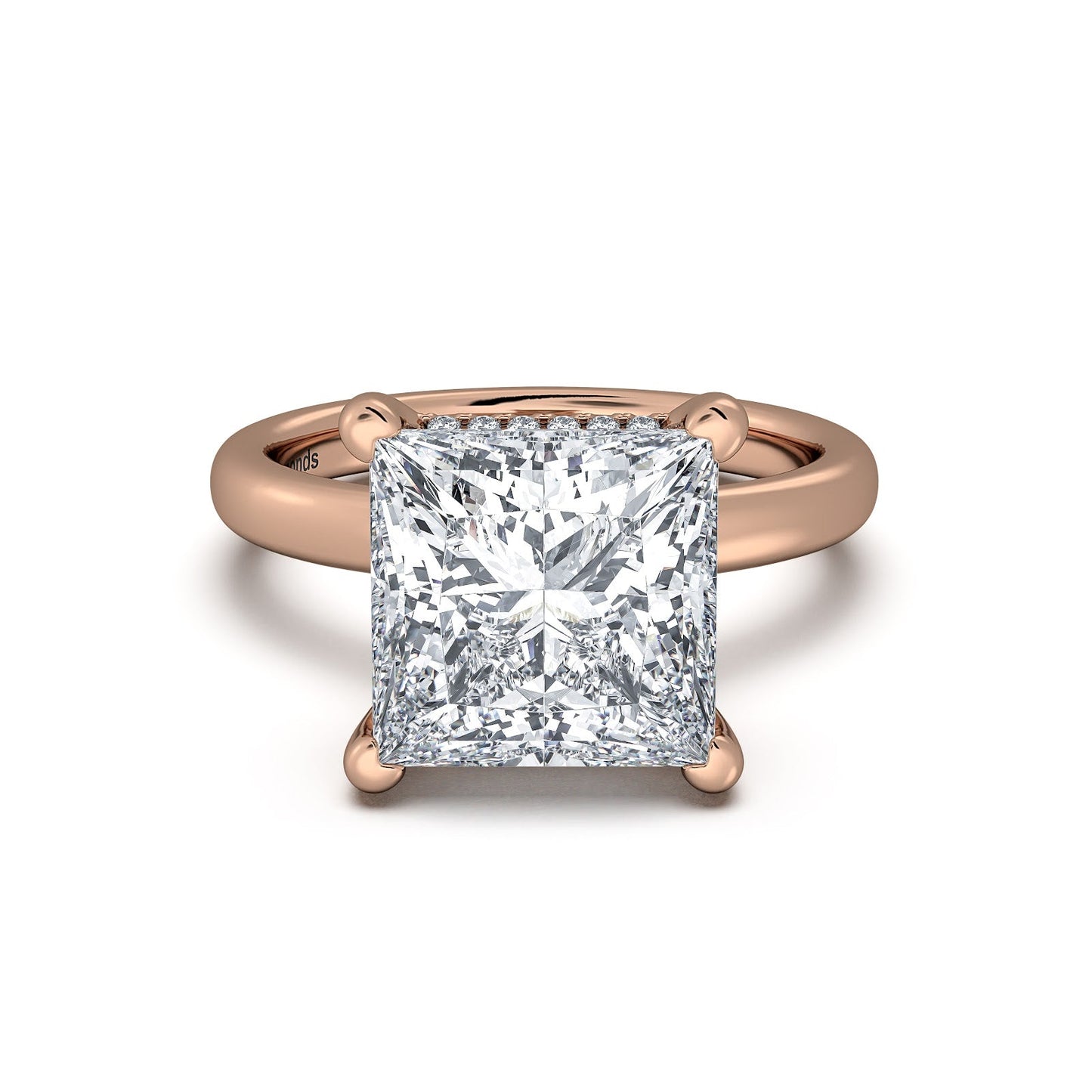 Rose Gold Princess Diamond Engagement Ring with Solitaire Band | Waco Diamonds Is Located In Waco, TX | Central Texas' #1 Engagement Ring Store With Lifetime Warranty