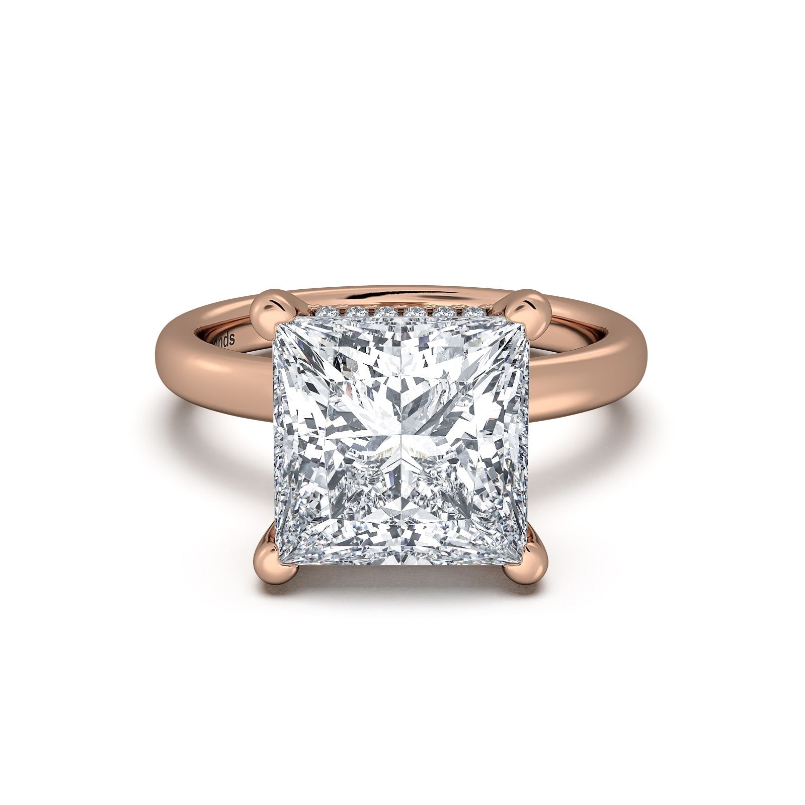 Rose Gold Princess Diamond Engagement Ring with Solitaire Band | Waco Diamonds Is Located In Waco, TX | Central Texas' #1 Engagement Ring Store With Lifetime Warranty