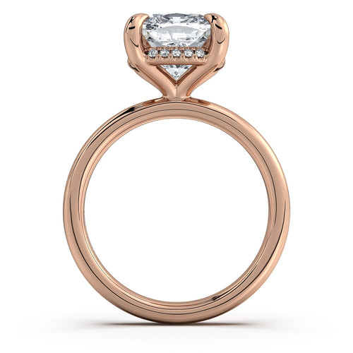 Load image 1 in gallery view. Rose Gold Cushion Diamond Engagement Ring with Solitaire Band | Waco Diamonds Is Located In Waco, TX | Central Texas' #1 Engagement Ring Store With Lifetime Warranty