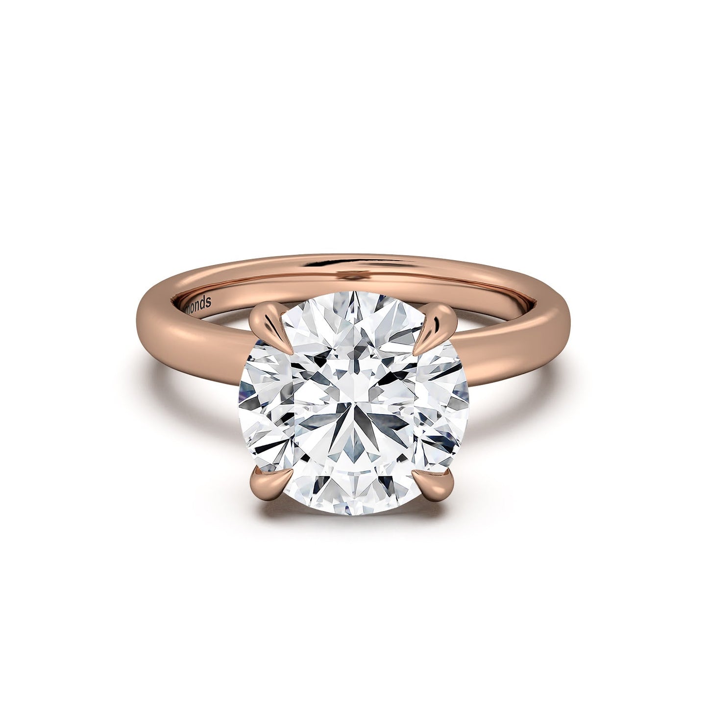 Rose Gold Round Diamond Engagement Ring with Solitaire Band | Waco Diamonds Is Located In Waco, TX | Central Texas' #1 Engagement Ring Store With Lifetime Warranty