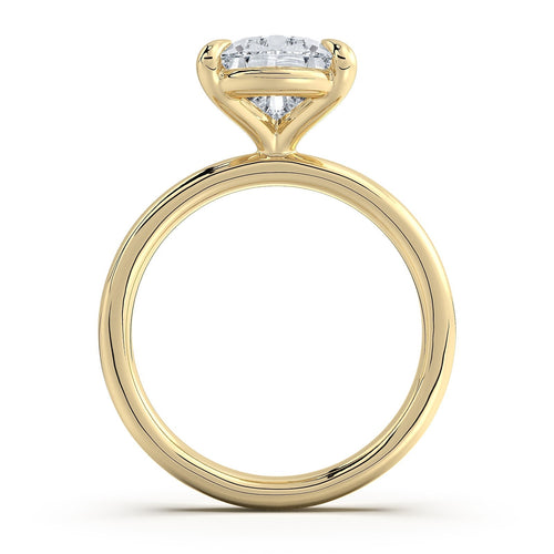 Load image 1 in gallery view. Yellow Gold Pear Diamond Engagement Ring with Solitaire Band | Waco Diamonds Is Located In Waco, TX | Central Texas' #1 Engagement Ring Store With Lifetime Warranty