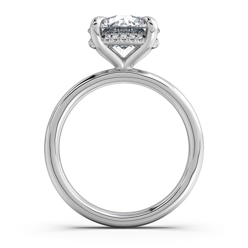 Load image 1 in gallery view. White Gold Round Diamond Engagement Ring with Solitaire Band Profile View | Waco Diamonds Is Located In Waco, TX | Central Texas' #1 Engagement Ring Store With Lifetime Warranty