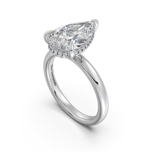 Load image 1 in gallery view. White Gold Pear Diamond Engagement Ring with Solitaire Band | Waco Diamonds Is Located In Waco, TX | Central Texas' #1 Engagement Ring Store With Lifetime Warranty