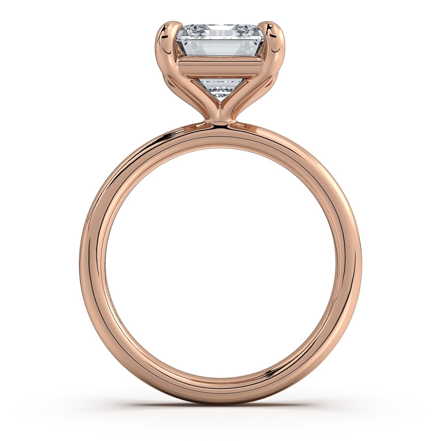 Rose Gold Emerald Diamond Engagement Ring with Solitaire Band | Waco Diamonds Is Located In Waco, TX | Central Texas' #1 Engagement Ring Store With Lifetime Warranty