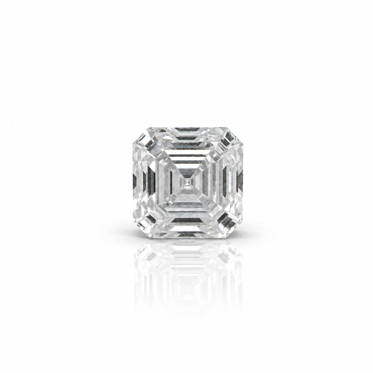 2 carat Asscher lab-grown diamond with D color, VS1 clarity, and IGI certification from Waco Diamonds in Waco, Texas.