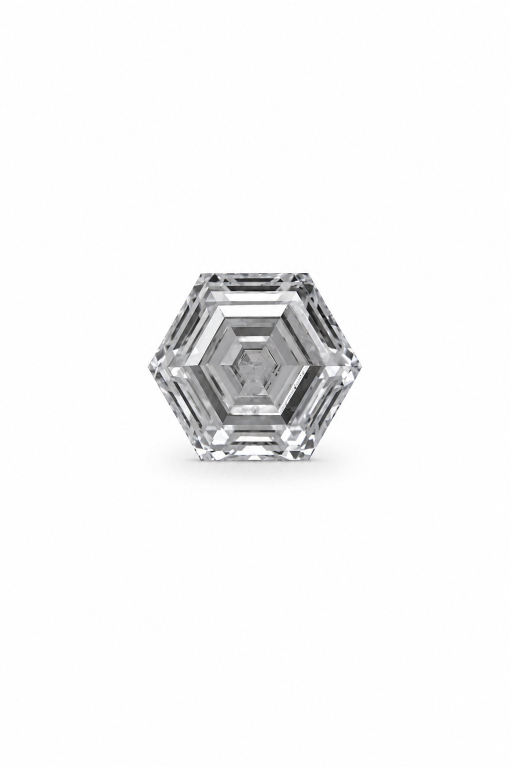 2 carat hexagon lab-grown diamond with D color, VVS2 clarity, and IGI certification from Waco Diamonds in Waco, Texas.
