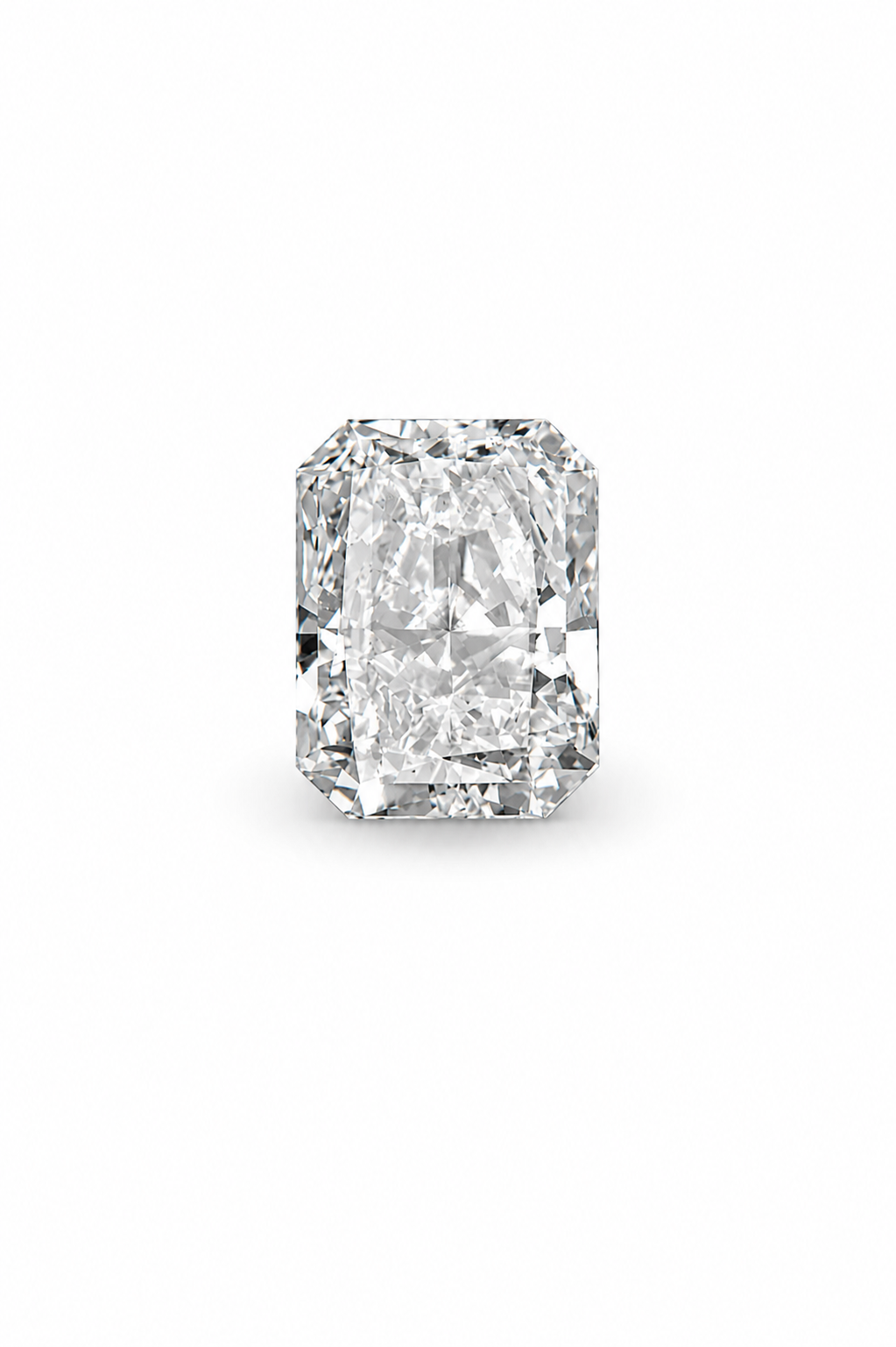 4.28 carat radiant lab-grown diamond with F color, VVS2 clarity, and IGI certification from Waco Diamonds in Waco, Texas.